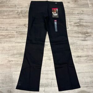 Lee Uniforms Classic 5 Pocket Straight Leg‎ Low Rise Black Pants Size 9